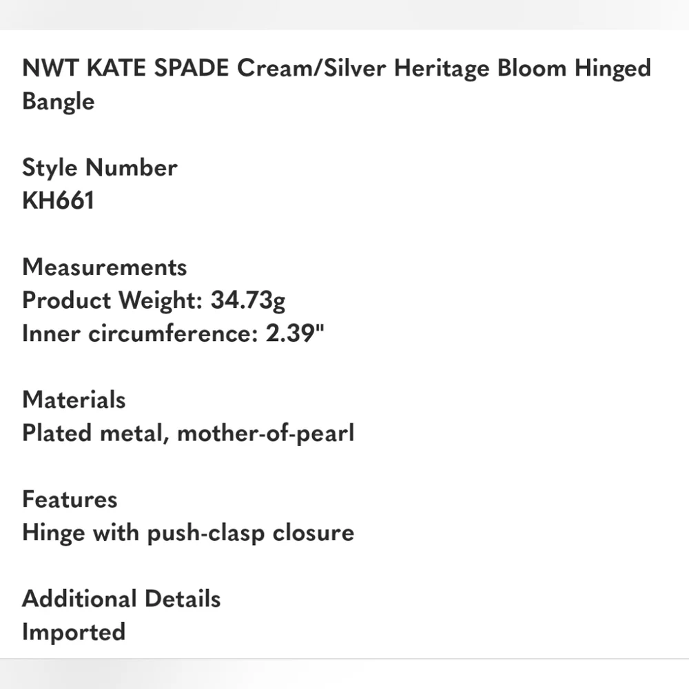 🩶🔹️KATE SPADE🔹️ Heritage Bloom Hinged Bangle - Picture 5 of 6